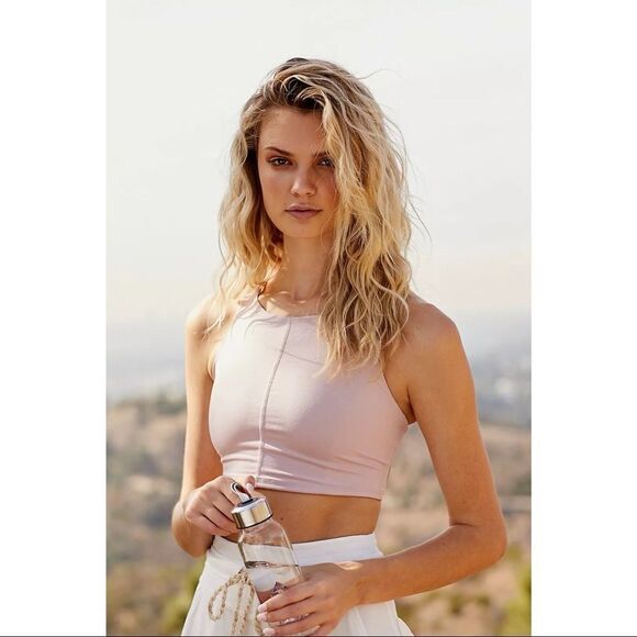 NWT Free People Movement Mantra Crop Top in Pink Pearl - Size: XS - Picture 1 of 7